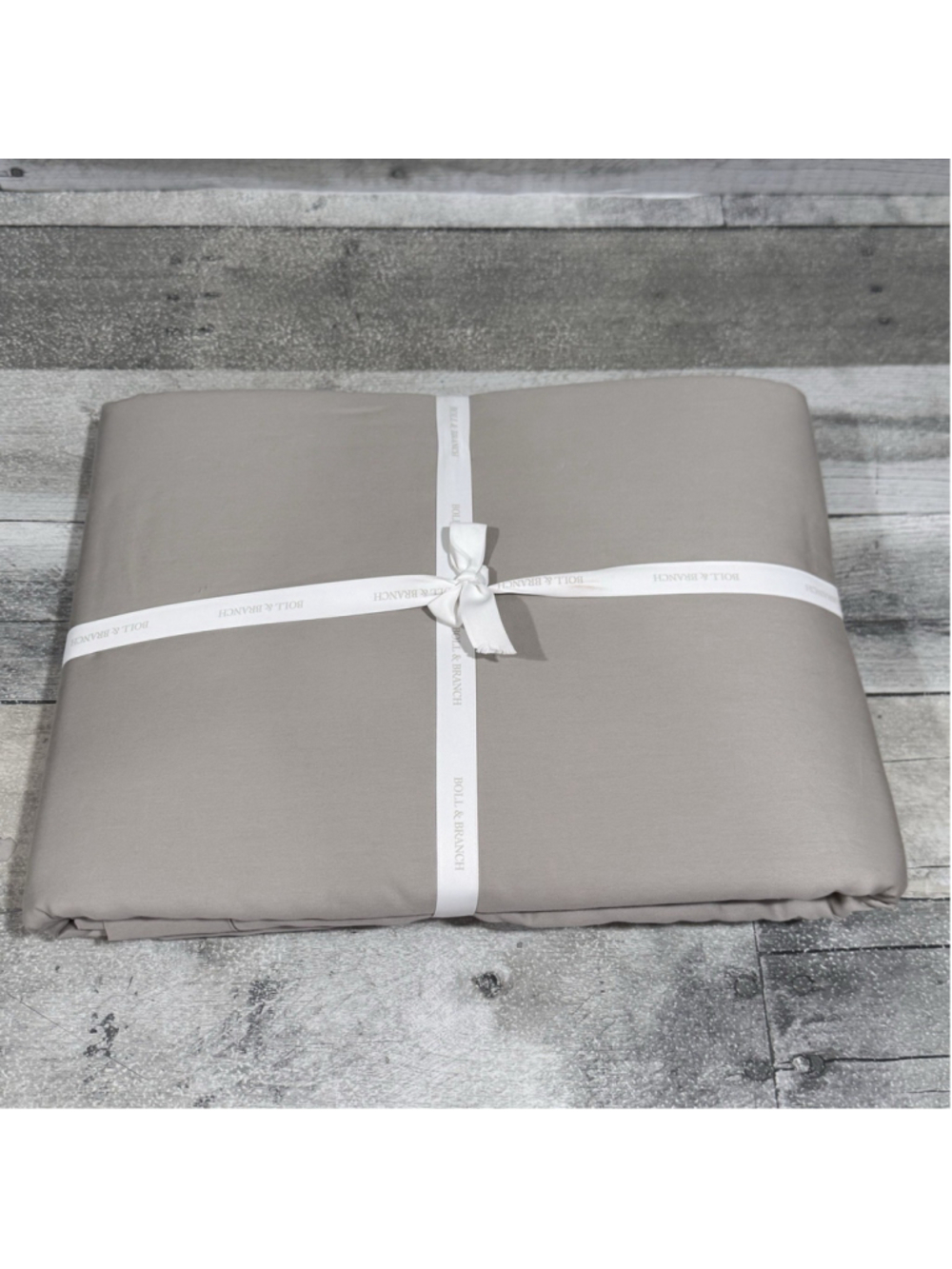 Boll & Branch Signature Hemmed Duvet Set In Pewter - Full/Queen